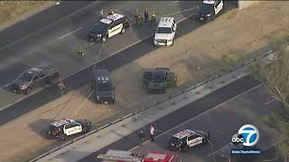 Chase ends after deputies open fire on 215 Freeway near Menifee ABC7 [upl. by Auroora]