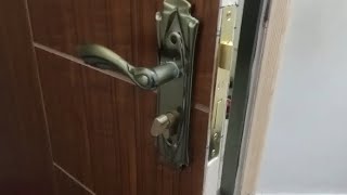 Door Handle Lock Fitting  How to install a door lock [upl. by Eycats]