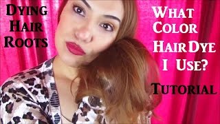 Dying Hair Roots Tutorial Loreal Excellence Creme 7 [upl. by Arratoon]