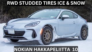 RWD Studded Tires Ice amp Snow  Nokian Hakkapeliitta 10 Review  Subaru BRZ Manual  4K [upl. by Nlocnil]