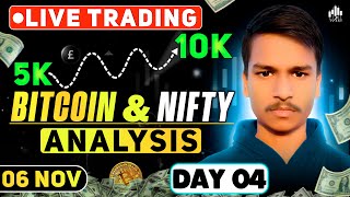 BTC Live Trading Hindi  06 November Nifty Live Trading Delta Exchange India livetrading [upl. by Froma]