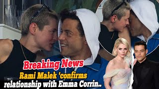 Rami Malek confirms relationship with Emma Corrin as they are spotted kissing following a string [upl. by Ahcas571]