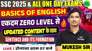 SSC Exams 2025  Basics Of English Class 07  English For SSC CGL CHSL CPO Exams 2025 [upl. by Norreg534]