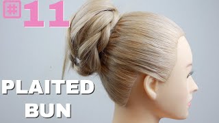 Plaited bun hair tutorial quick easy and great for weddings proms and nights out [upl. by Christianna275]