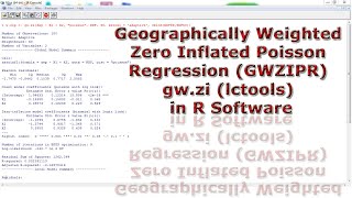 Geographically Weighted Zero Inflated Poisson Regression GWZIPR gwzi lctools in R Software [upl. by Idzik603]