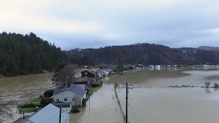 Flooding Nestucca River Brooten Road and Resort Drive Pacific City [upl. by Enisaj]