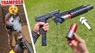 BANEO PERMANENTE a TRAMPOSO❗️🚷 ▬ ACCESORIO LANZAGRANADAS❗️😱 ▬ Yio Airsoft Gameplay [upl. by Nahgen796]