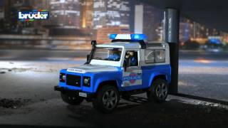 Bruder Toys Land Rover Police Vehicle with Light Skin Policeman 02595 [upl. by Berlyn555]