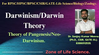 DarwinismNeoDarwinismTheory of Pangenesis RPSCHPSCBPSCCSIRZOOLOGY By Dr Sanjay Meena [upl. by Aisyat]