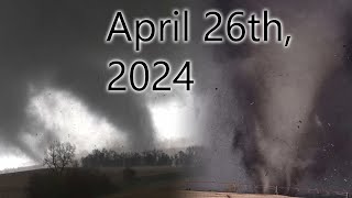 CHASING A MONSTER TORNADO OUTBREAK  April 26th 2024 [upl. by Ormond]