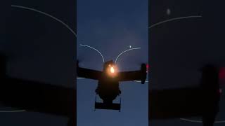 CV22 Osprey night landing with halo cv22 osprey usaf helicopter aviation aircraft usairforce [upl. by Evangelina934]