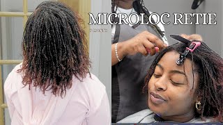 7Month Microlocs Retie  Loc Journey  Braid Starter Locs [upl. by Irrep]