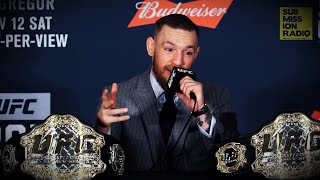 UFC 205 Conor McGregor Unveils Announcement Reacts To Eddie Alvarez Win [upl. by Hughett723]