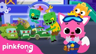 Help the Zombie Police Car Return to Normal  🚓 Car Hospital  BEST Car Songs  Official Pinkfong [upl. by Vernon]