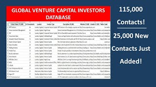 Updated 2023 Venture Capital Database 115000 Key Funding Contacts 25000 New Contacts Added [upl. by Atirma]