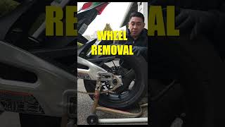 How to Remove a Motorcycle Rear Wheel the easy way [upl. by Olag]