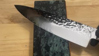 Shun Damascus Knife Sharpening [upl. by Nnywg]