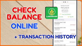 Landbank Check Balance and Transaction History Online  Landbank App [upl. by Yesnek952]