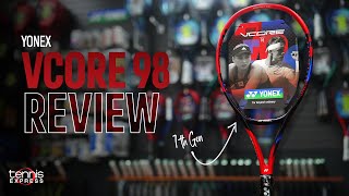 Yonex VCORE 98 7th Gen Racquet Review  Tennis Express [upl. by Nnylarak775]