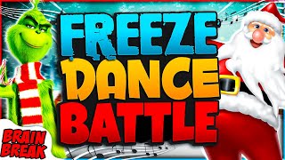 ❄️ CHRISTMAS FREEZE DANCE YOGA 🎄 JUST DANCE  the Grinch vs Santa🕺🏽WINTER BRAIN BREAK 🥶 [upl. by Salguod]