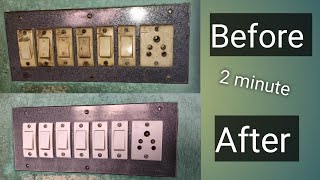 How to clean switch board at home 5 minutes  switchboard cleaning at home very easy [upl. by Proulx]