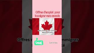 Offres demploi pour immigrer vers canada  Métiers de santés immigration [upl. by Mace]