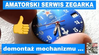 AMATORSKI SERWIS ZEGARKA mechanicznego cześć 2  DEMONTAŻ Wostok Vostok 2414 [upl. by Brina657]