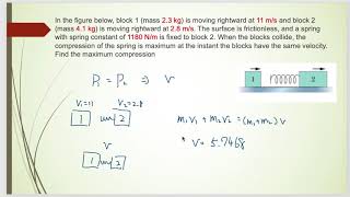 Block 1 is moving rightwardand block 2 is moving rightward The surface is frictionless [upl. by Simon700]