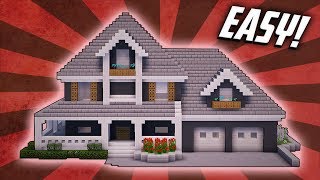 Minecraft How To Build A Suburban Mansion House Tutorial 4 [upl. by Zeralda]