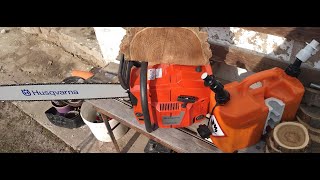 Husqvarna 3120xp cold start new chainsaw Husky 3120xp [upl. by Ilam307]