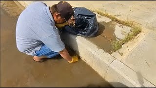 Drainage clogged after rain flooded roads due to debris  Unclogging Culvert Drain Flooding​ [upl. by Chapa]