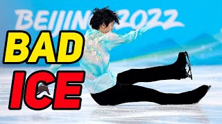 Yuzuru Hanyu was unable to complete the jump due to bad ice [upl. by Yukio]