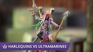 Harlequins vs Ultramarines  9th Edition Warhammer 40k Battle Report [upl. by Starkey]