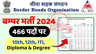 Border Roads Organisation बम्पर भर्ती 2024 💯 10th 12th ITI Diploma Degree के लिए ✅ BRO Vacancy [upl. by Asert967]