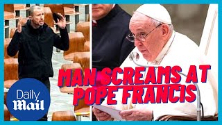 God rejects you Man screams at POPE FRANCIS [upl. by Aura32]