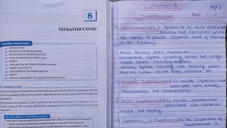 NCERT Notes for Class 12 indian economic development Ch8  Infrastructurenotes in discription [upl. by Anastas]