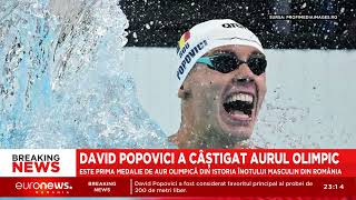 David Popovici medalie de aur în proba de 200 de metri liber de la Jocurile Olimpice 2024 [upl. by Assil312]