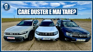 DACIA DUSTER 1 vs DACIA DUSTER 2 vs DACIA DUSTER 3  CARWOW STYLE DRAG RACE  CARE E MAI TARE [upl. by Ecienaj]