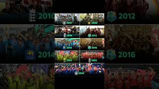 All T20 Wc winners 2007 to 2024 😳🗿shortsviraljuttnicricketiplt20wcviratkohliindvsbanyt [upl. by Anhavas]