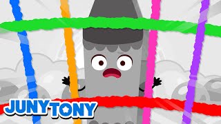 The Naughty Gray Crayon  Crayon Fairies More  Color Songs for Kids  JunyTony [upl. by Parks]