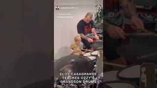 Ozzy Osbourne Grandson Drum Lessons from Eloy Casagrande slipknot ozzyosbourne drums [upl. by Sadick245]