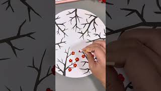 Use cotton swabs and coloring to paint a pretty plum blossom craftdiy parent and child crafts kin [upl. by Inneg584]