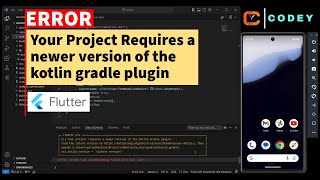 Newer version of the Kotlin gradle plugin required error in flutter [upl. by Aneda]