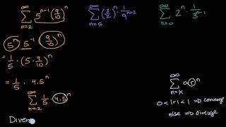 Geometric series convergence and divergence examples  Precalculus  Khan Academy [upl. by Hamirak922]