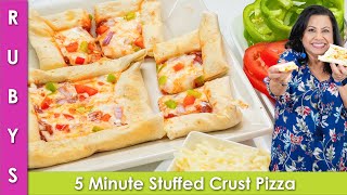 5 Minute Stuffed Crust Pizza With Ghar ki Roti ya Tortilla No Oven Recipe in Urdu Hindi  RKK [upl. by Kluge76]