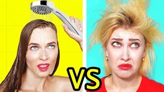 Short Hair vs Long Hair Problems and Funny Situations  Hair Life Hacks by Ideas 4 Fun [upl. by Yun392]