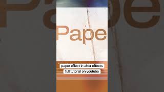 Create this amazing Paper Effect in After Effects [upl. by Lesko473]