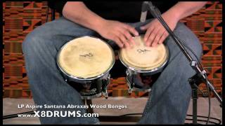 Bongos at X8 Drums LP Aspire Santana Abraxas Wood Bongos [upl. by Atiner174]