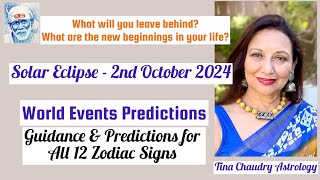 Solar Eclipse October 2 2024 World Predictions and predictions for all 12 Ascendants [upl. by Strephonn740]