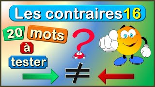 Le Contraire De   Apprendre Le Vocabulaire français  Les Antonymes [upl. by Genni4]